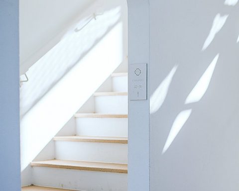 modern staircase in house under sunlight
